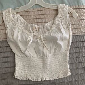 JohnGalt/Brandy Cropped off the shoulder White Top